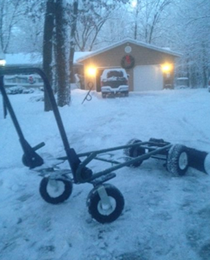 GATr Flat Deck Utility Cart with Plow Attachment