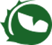 Small green circle with black cut outs as part of the GATr Products logo