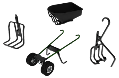 Stone & Log Hauler and Wheelbarrow Attachments